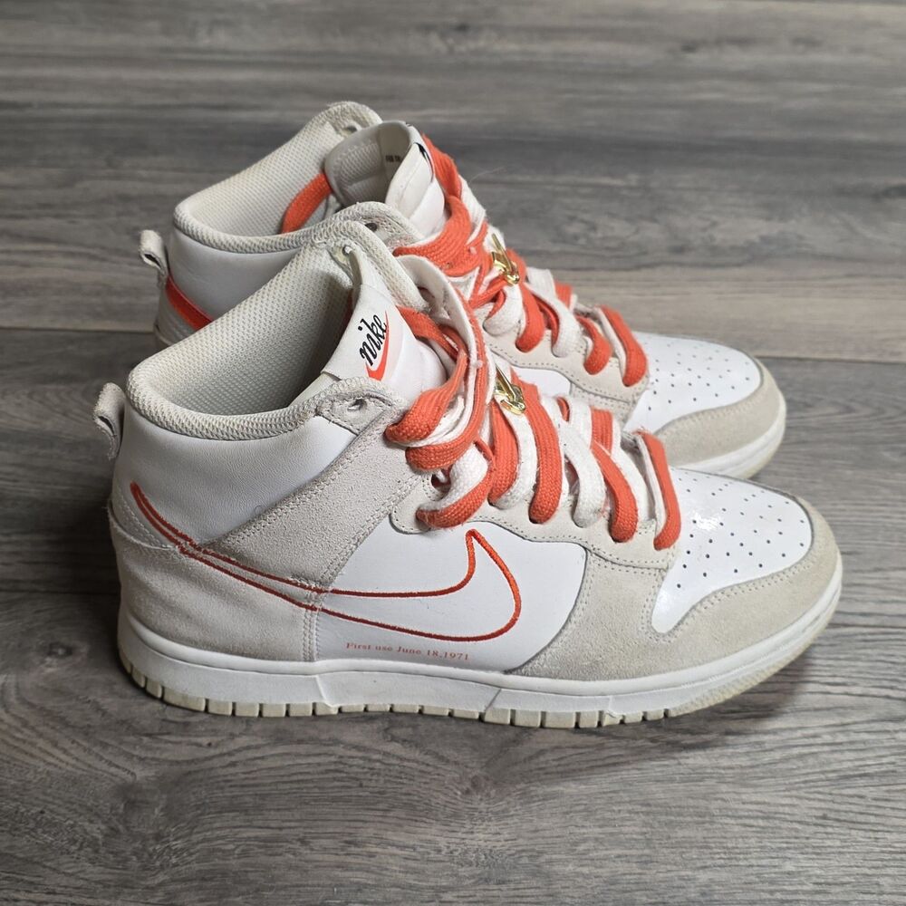 Nike Dunk High First Use White Sail Orange DH6758-100 Women's Size 8.5